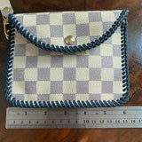 The Baby Falcon - Damier Azur Card Holder/Wristlet with Navy