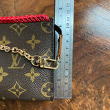 The Junco - Vintage Monogram Wristlet in Red