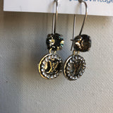 Silver Bling LV Button Earrings