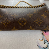 The Junco - Vintage Monogram in Gold Wristlet