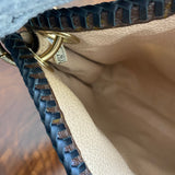 The Swan Crossbody - Vintage Monogram in Black with Brass Chain