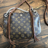 The Peacock - Vintage Monogram Hobo Crossbody - Silver Hardware