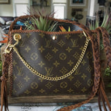 The Nuthatch - Vintage Monogram in Caramel Crossbody