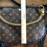 The Peacock - Vintage Monogram Hobo Crossbody in Black - Gold Hardware
