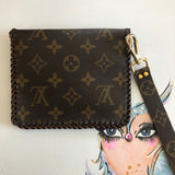 The Cardinal - Monogram and Red inside Vintage Card Holder/Wallet/Keychain