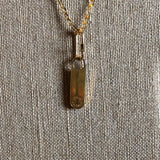 Zip It! Upcycled Zipper on Gold Filled Herribone Necklace