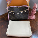 The Swan Crossbody - Vintage Monogram in Blush Pink