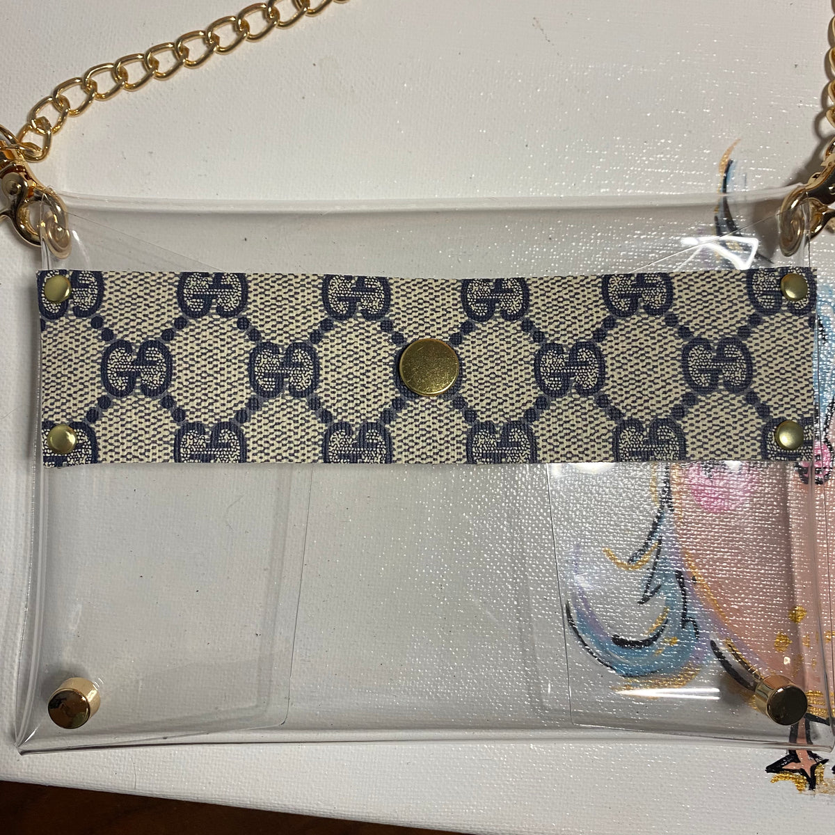 upcycled louis vuitton clear bag