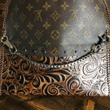 The Eagle - Monogram with Brown/Black Swirl Vintage Crossbody/Clutch Bag
