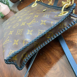 The Swan Crossbody - Vintage Monogram in Black with Brass Chain