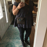 Kathy's Special Falcon - Turquoise Monogram Wristlet/Crossbody/Clutch with back pocket