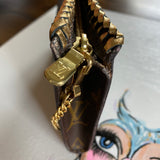 The Junco - Vintage Monogram in Gold Wristlet