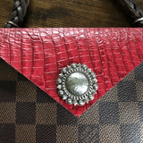 The Hawk - Red Vintage Clutch/Wristlet/Crossbody Bag