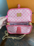 The Junco - Vintage Pink Monogram Mini Lin Canvas