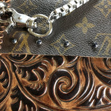 The Eagle - Monogram with Brown/Black Swirl Vintage Crossbody/Clutch Bag