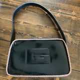 The Raven - Vintage Black Patent Gucci with Rose Gold Shoulder Bag