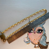Key to My Heart Brass Padlock Necklace with GF Paperclip Chain