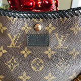 The Peacock - Vintage Monogram Black Hobo Crossbody