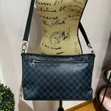 The Peacock Messenger/Laptop Bag in Cobalt Damier