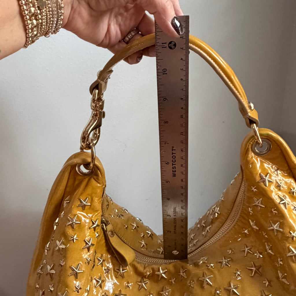 The Peacock Hobo - Vintage Jimmy Choo Star Stud Sky Bag in Golden