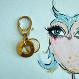 Upcycled Brass LV Keychain/Bag Charm
