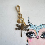 Dragonfly Bag Charm with Gucci or LV Rivets