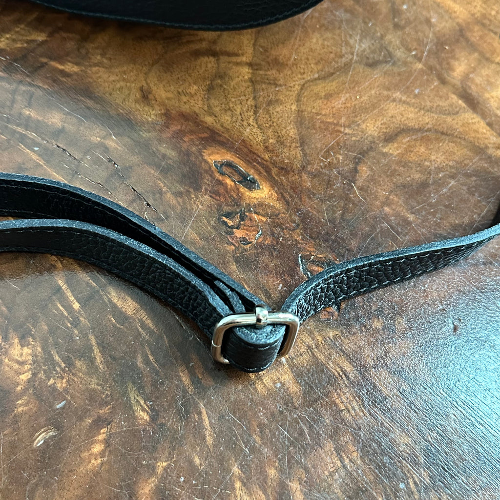 Black Leather Prada Tag Sling/Fanny Pack Bag (smaller)