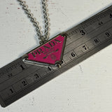 Upcycled Prada Zipper Pull Necklace in Silver