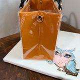 The Smaller Tote Bag - Classic Orange LV with Black Handles (9x7x5)