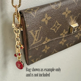 Upcycled LV Bag Charm Set in Red Cherry/Strawberry