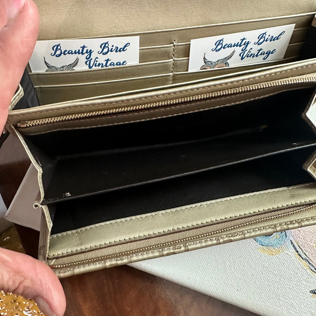 The Junco Wallet/Crossbody - Vintage GG in Gold Leather