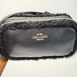 The Junco Crossbody - Black Shearling Leather Coach