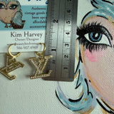 Blingy Upcycled LV Earrings