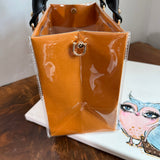 The Smaller Tote Bag - Classic Orange LV with Black Handles (9x7x5)