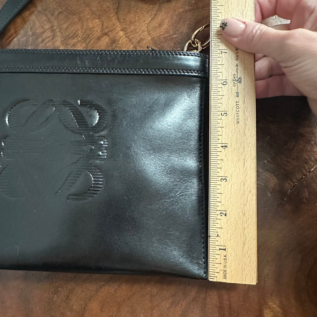 The Junco Crossbody - Vintage Loewe Anagram in Black Leather