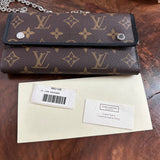 The Junco Wallet on Chain - Vintage Monogram in Black