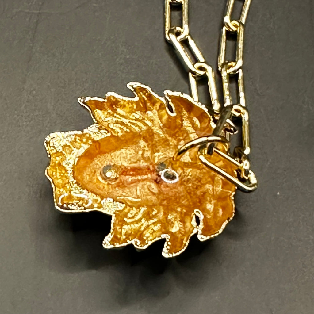 Versace Medusa Pendant on Gold-Filled Paperclip Chain Necklace