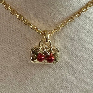 LV Bag Charm with Cherries Necklace