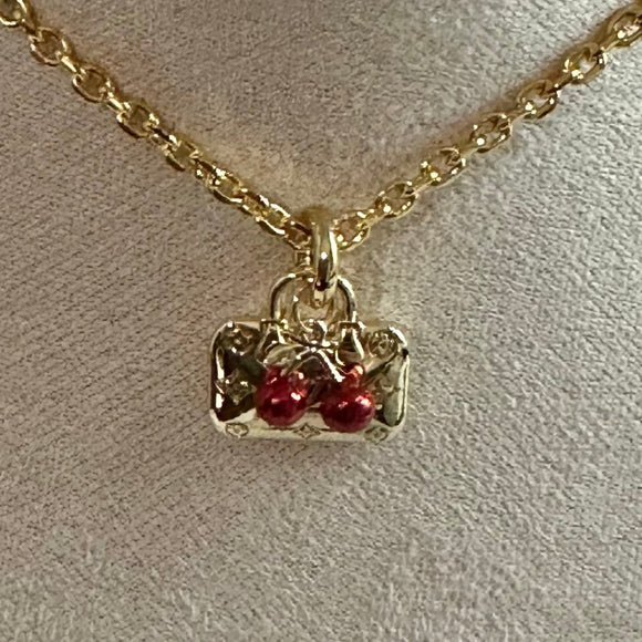 LV Bag Charm with Cherries Necklace