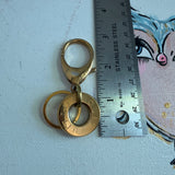 Upcycled Brass LV Keychain/Bag Charm