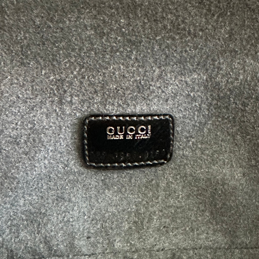 The Junco Crossbody/Clutch - Larger Vintage Gucci Bamboo Cosmetic Bag in Black Leather