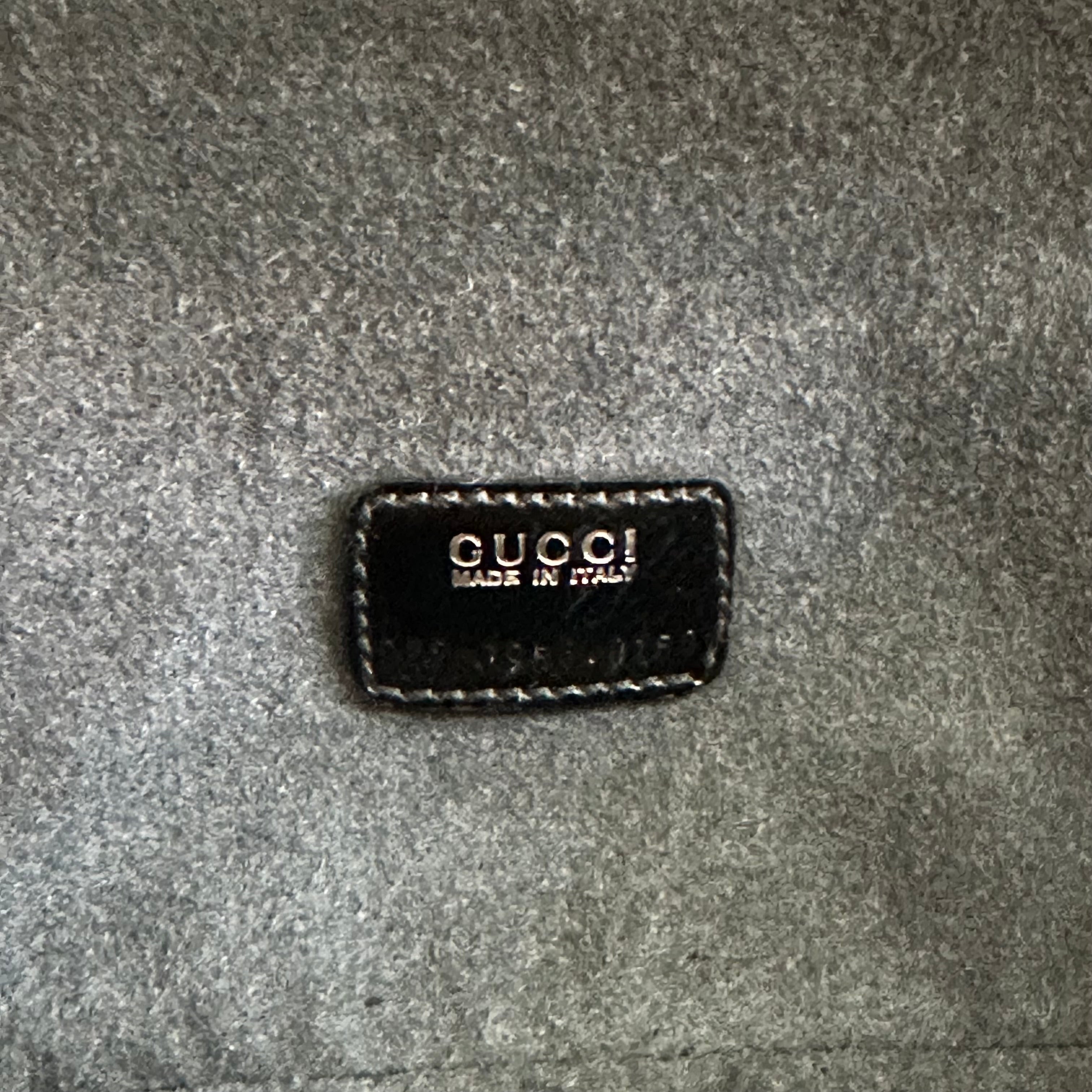 The Junco Crossbody/Clutch - Larger Vintage Gucci Bamboo Cosmetic Bag in Black Leather