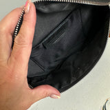 Black Leather Prada Tag Sling/Fanny Pack Bag