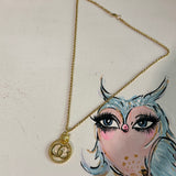 Upcycled GG Circle Charm with Lion Head on Gold-Filled Chain Necklace