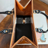 The Tote Bag - Classic Orange LV Bag with Black Handles (10x8x6)