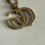 Upcycled Multicolored Gucci CC Charm Necklace