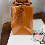 The Tote Bag - Classic Orange LV Bag with Vachetta Handles (10x8x6) with Button