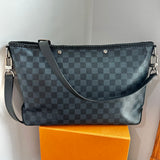 The Peacock Messenger/Laptop Bag in Cobalt Damier