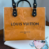 The Smaller Tote Bag - Classic Orange LV with Black Handles (9x7x5)