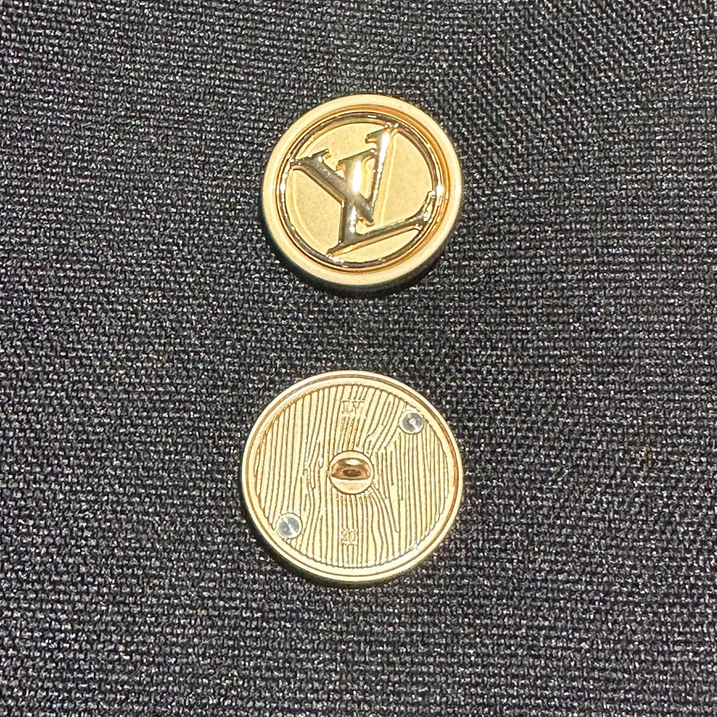 Button Bag - Black Phone Crossbody with LV Button